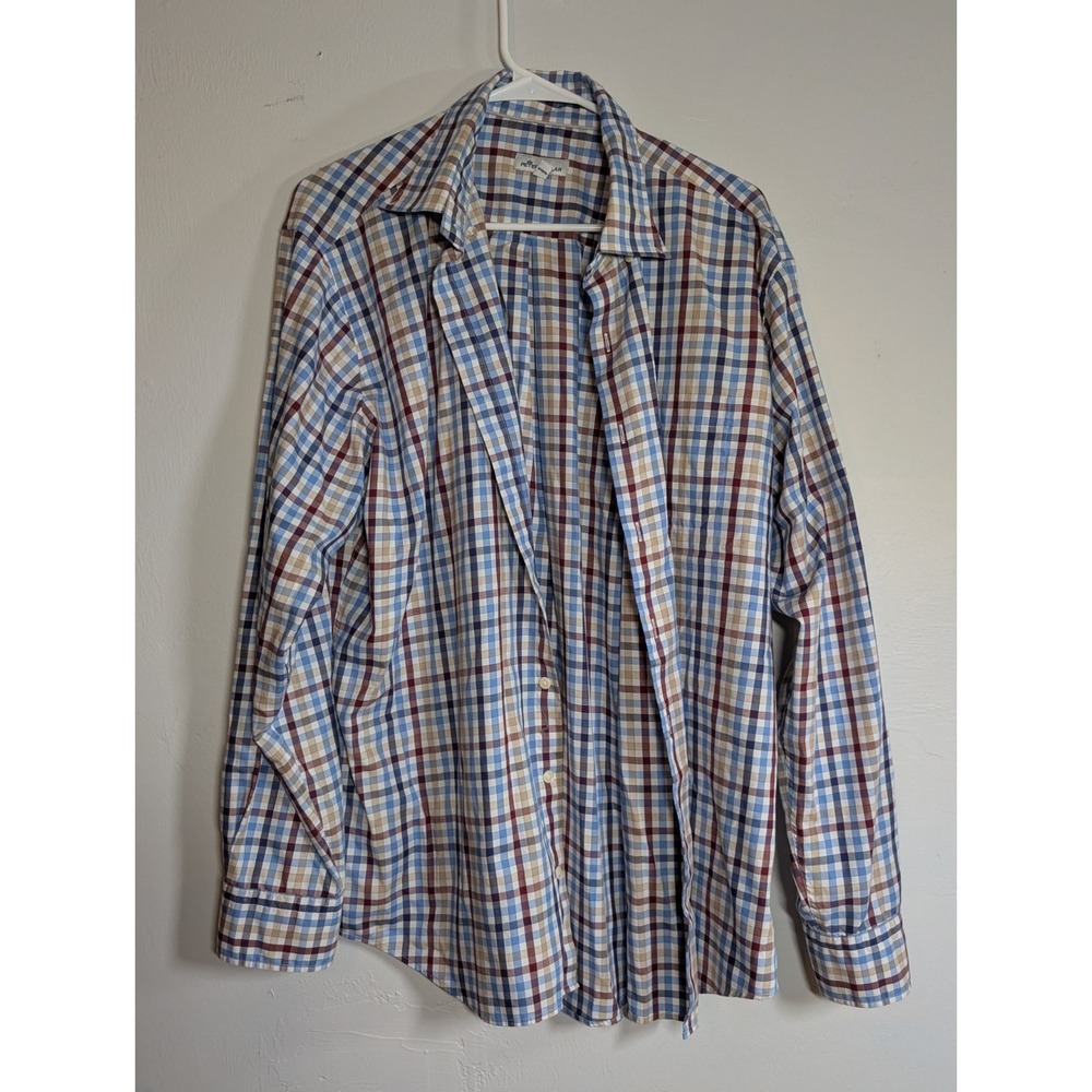 Peter Millar Shirt Mens L/S Multi Color check shirt Size X large 100% Cotton